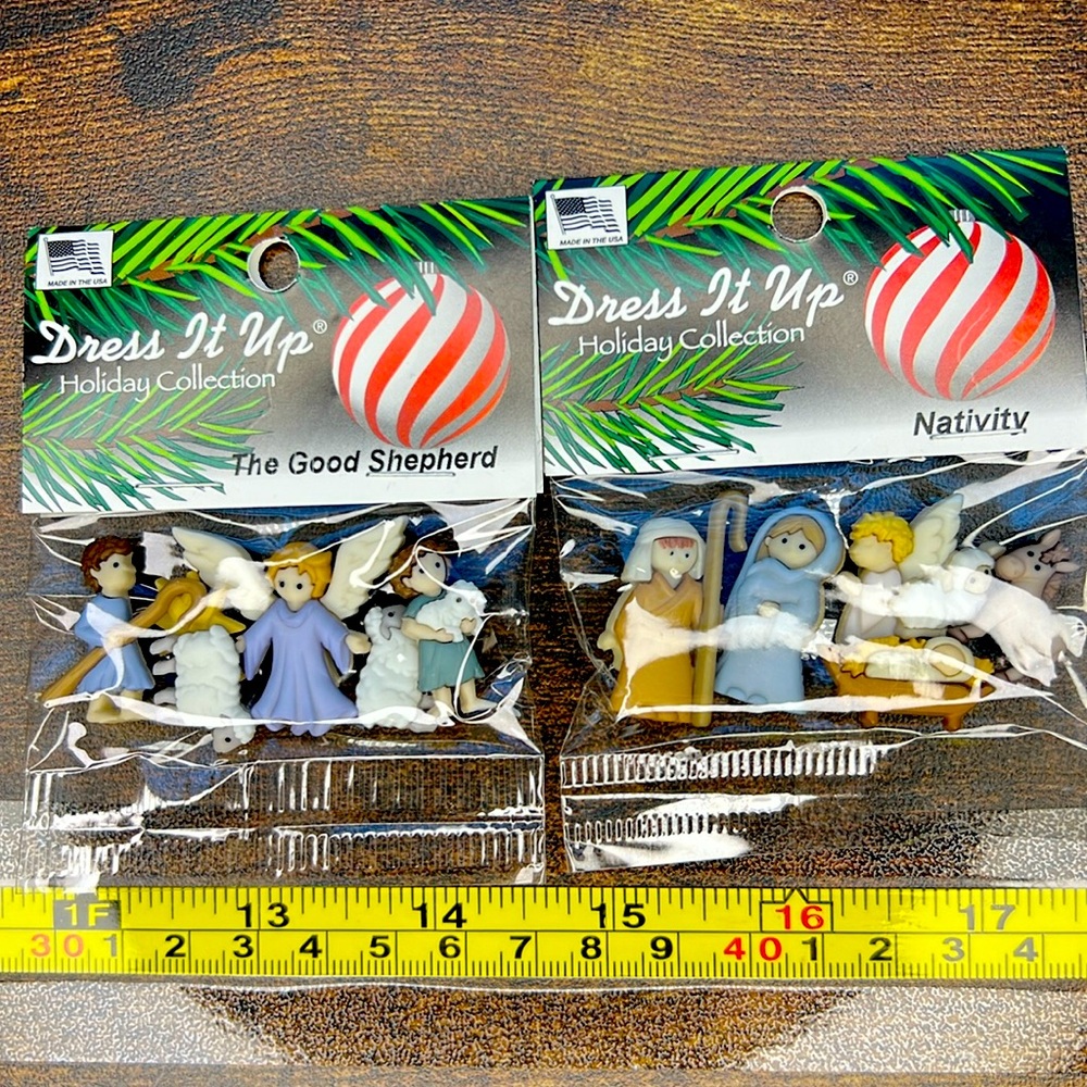Buttons Nativity Shepherd craft sewing Christmas holiday